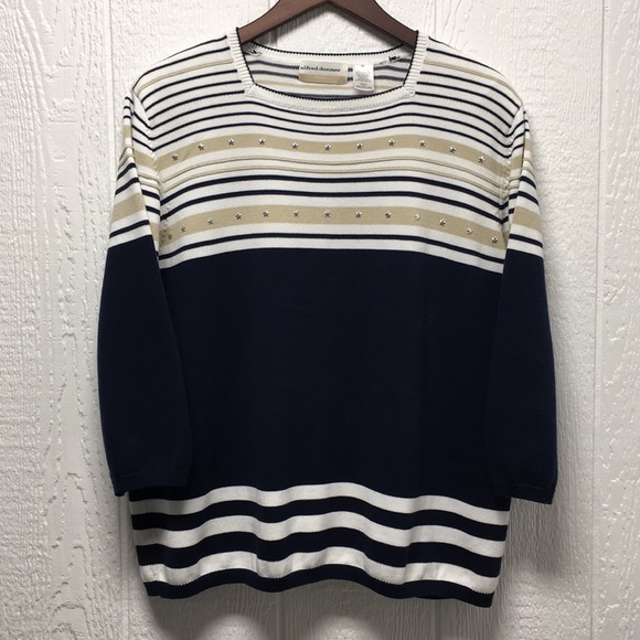 Alfred Dunner Sweaters - SALE Star/Striped Top